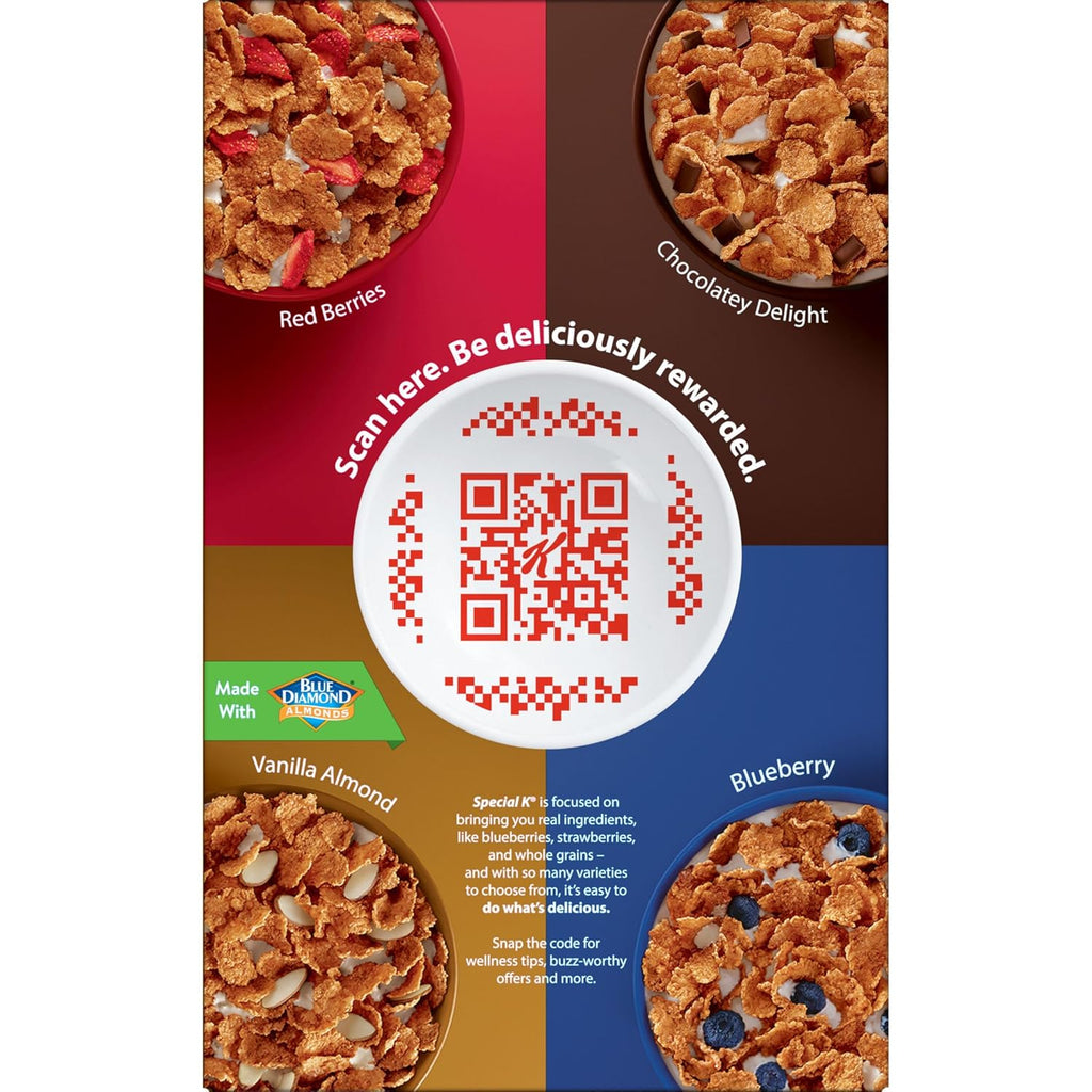 Kellogg's Special K Vanilla and Almond Breakfast Cereal, Good Source of Fiber, Large Size, 16.1 oz