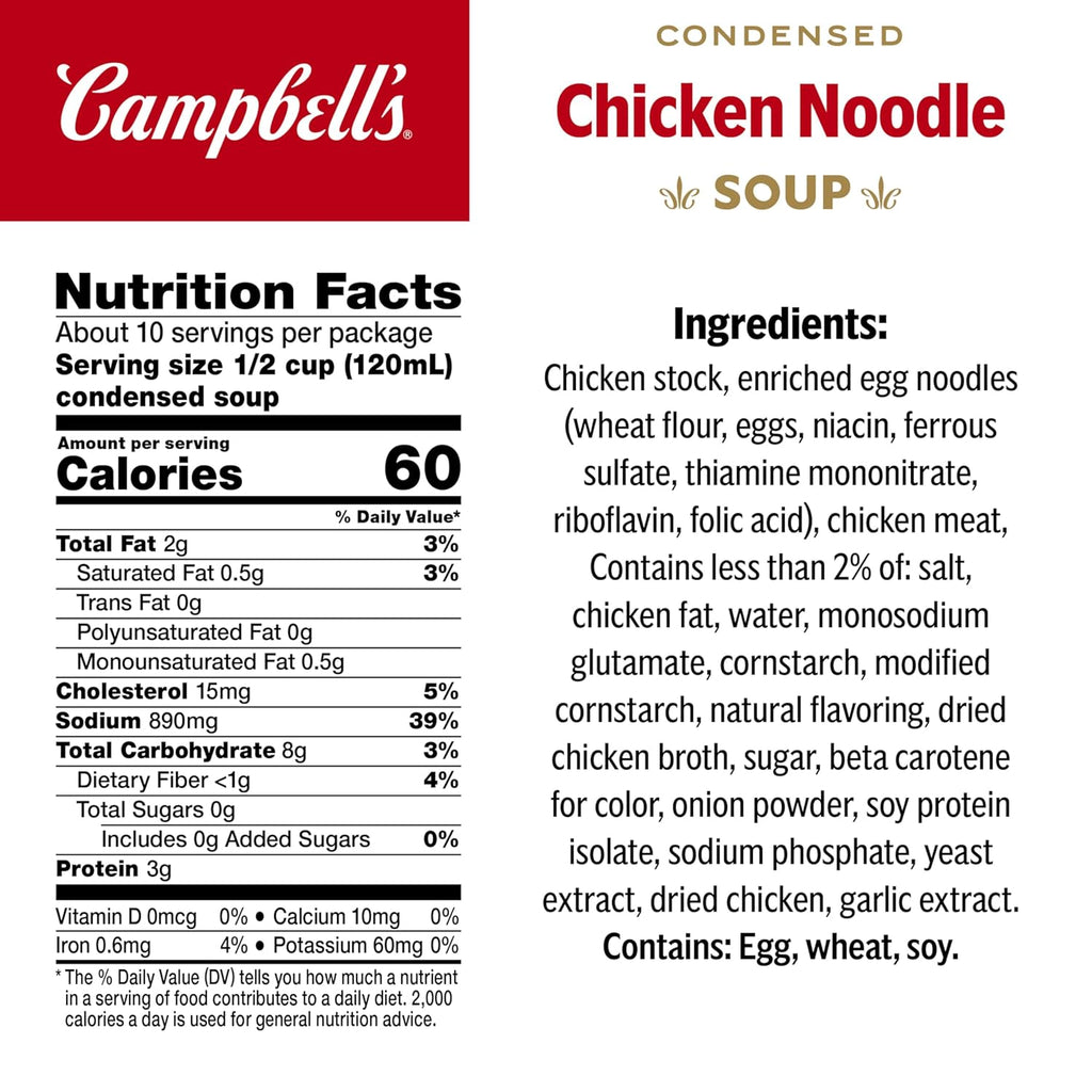 Campbell's Condensed Chicken Noodle Soup, 10.75 Ounce Can (Pack of 4)