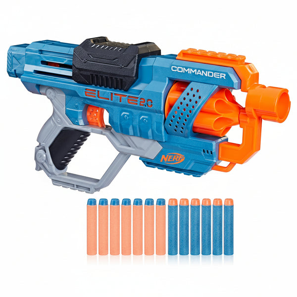 NERF Elite 2.0 Commander RD-6 Dart Blaster, 12 Darts, 6-Dart Rotating Drum, Outdoor Toys, Ages 8 and Up