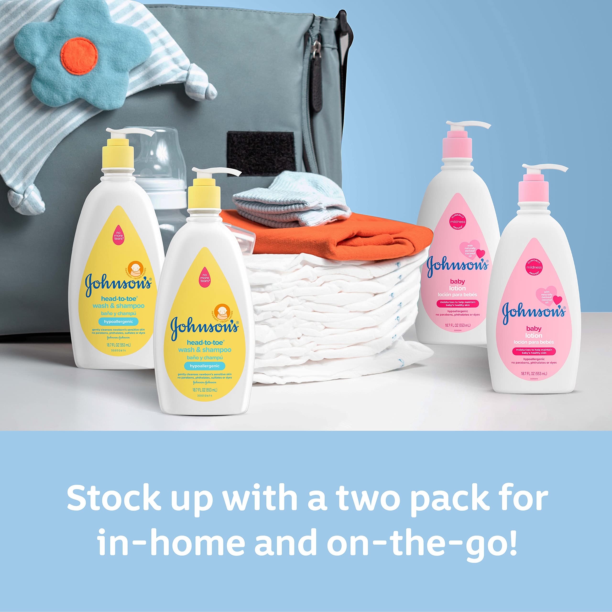 Johnson's Baby Lotion with Coconut Oil, Aloe Vera & Vitamin B5, 72 HR Hydration, Skin Moisturizer, Hypoallergenic, Safe for Newborn, Protects From Dryness &; Strengthens Skin, 27.1 fl. oz