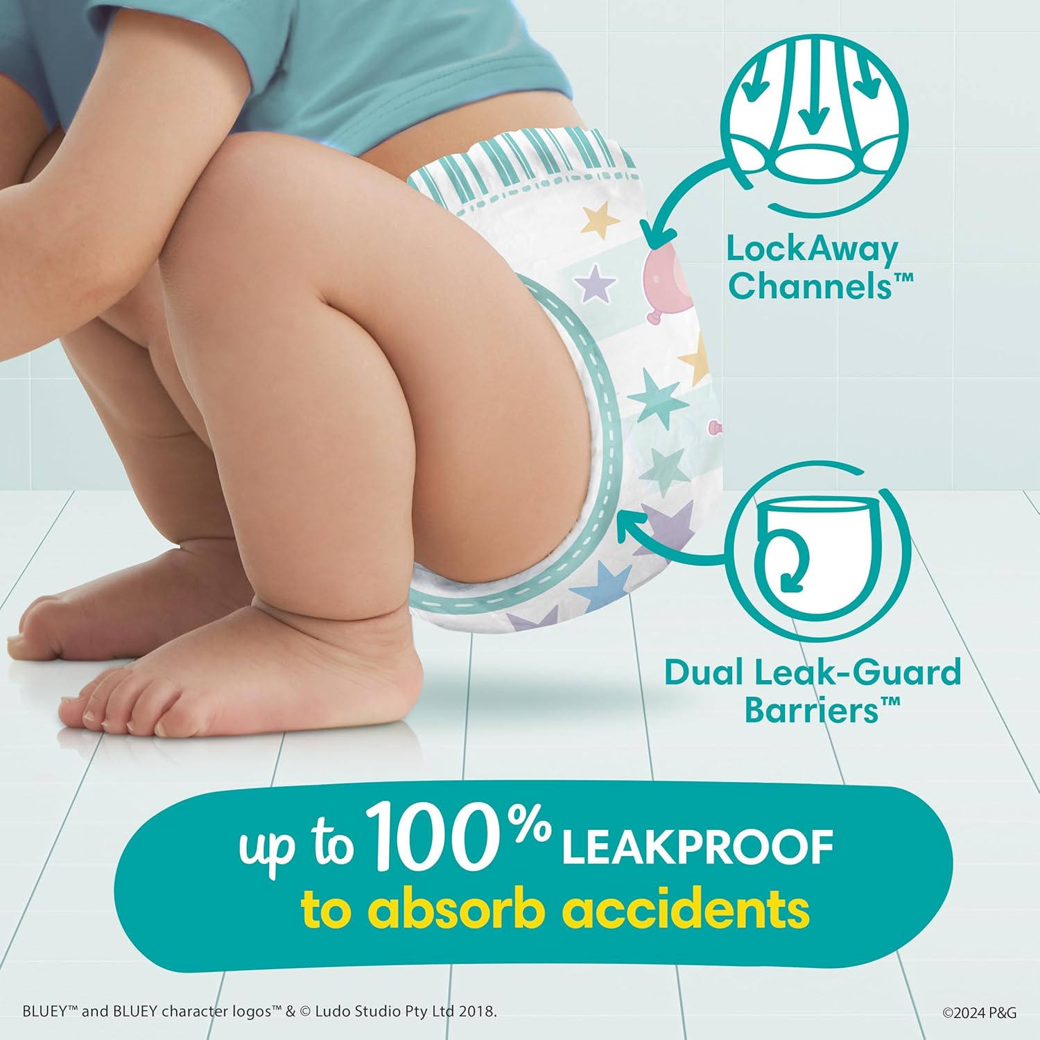 Pampers Training Pants - Easy Ups Boys & Girls Bluey - Size 5T-6T, 84 Count, Children's Potty Underwear (Packaging May Vary)