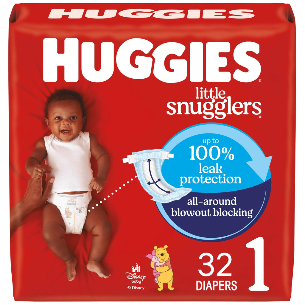 Huggies Size 1 Diapers, Little Snugglers Diapers, Size 1 (8-14 lbs), 198 Count (6 Packs of 33), Packaging May Vary