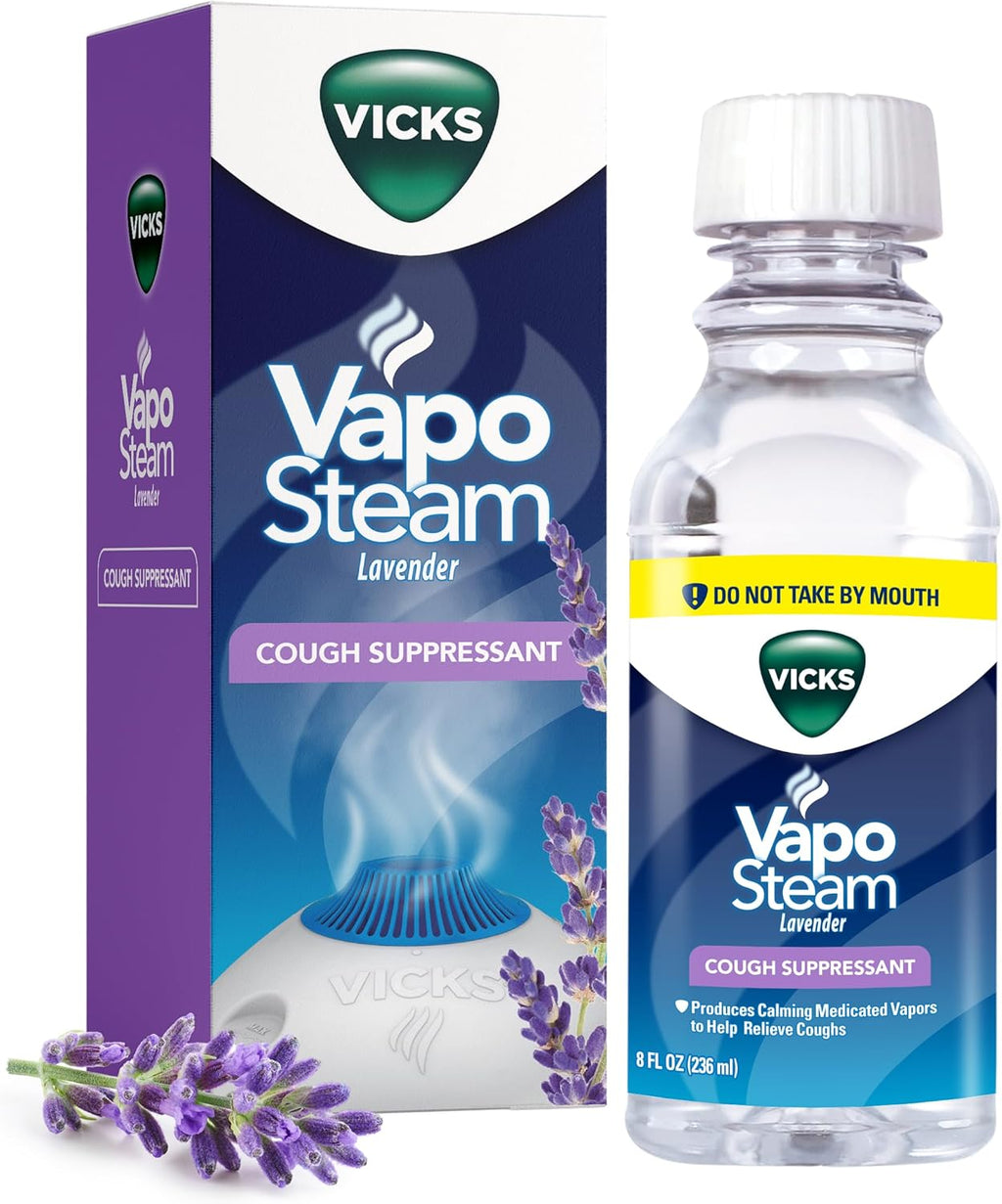 Vicks VapoSteam Medicated Liquid with Camphor, a Cough Suppressant, 8 Oz – VapoSteam Liquid Helps Relieve Coughing, for Use in Vicks Vaporizers and Humidifiers