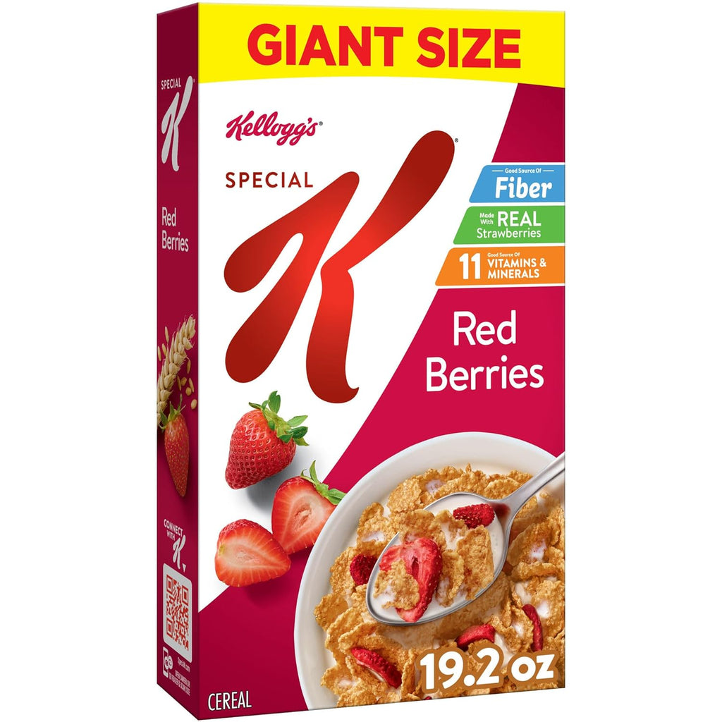 Kellogg's Special K Red Berries Breakfast Cereal, Good Source of Fiber, Giant Size, 19.2 oz