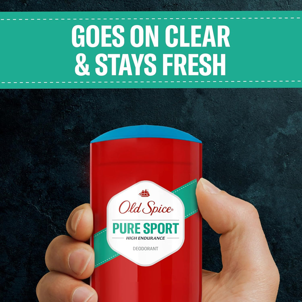 Old Spice Aluminum Free Deodorant For Men, High Endurance, 24/7 Sweat Defense & Odor Protection, 24/7 Freshness & Lasting Scent, Pure Sport Scent, 3.0 oz (Pack of 2)