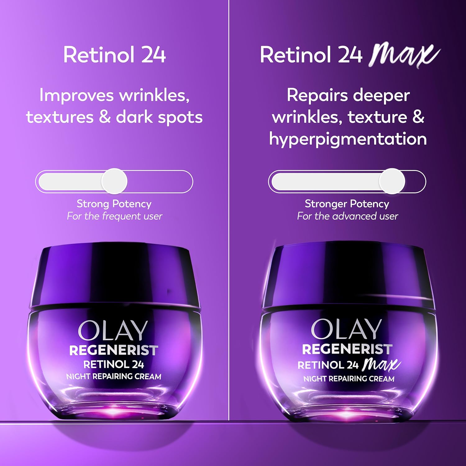 Olay Retinol Night Cream for Women, MAX, Anti-Aging Face Mousturizer, Fragrance-Free, Non Greasy - Anti-Wrinkle, Smooth Fine Lines, Hydrating Skin Care - Triple Collagen Cream, Niacinamide, 1.7oz