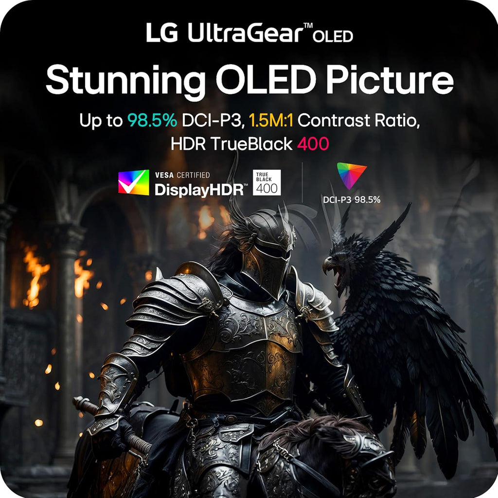 LG 32GX870A-B 32-inch Ultragear 4K UHD (3840 x 2160) OLED Gaming Monitor, Dual-Mode, 240Hz, 0.03ms, NVIDIA, AMD FreeSync Premium Pro, VESA DisplayHDR True Black 400, USB Type-C, DP2.1