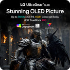 LG 32GX870A-B 32-inch Ultragear 4K UHD (3840 x 2160) OLED Gaming Monitor, Dual-Mode, 240Hz, 0.03ms, NVIDIA, AMD FreeSync Premium Pro, VESA DisplayHDR True Black 400, USB Type-C, DP2.1