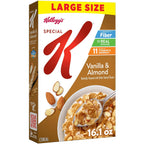 Kellogg's Special K Vanilla and Almond Breakfast Cereal, Good Source of Fiber, Large Size, 16.1 oz