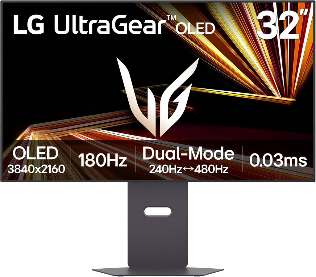 LG 32GX870A-B 32-inch Ultragear 4K UHD (3840 x 2160) OLED Gaming Monitor, Dual-Mode, 240Hz, 0.03ms, NVIDIA, AMD FreeSync Premium Pro, VESA DisplayHDR True Black 400, USB Type-C, DP2.1