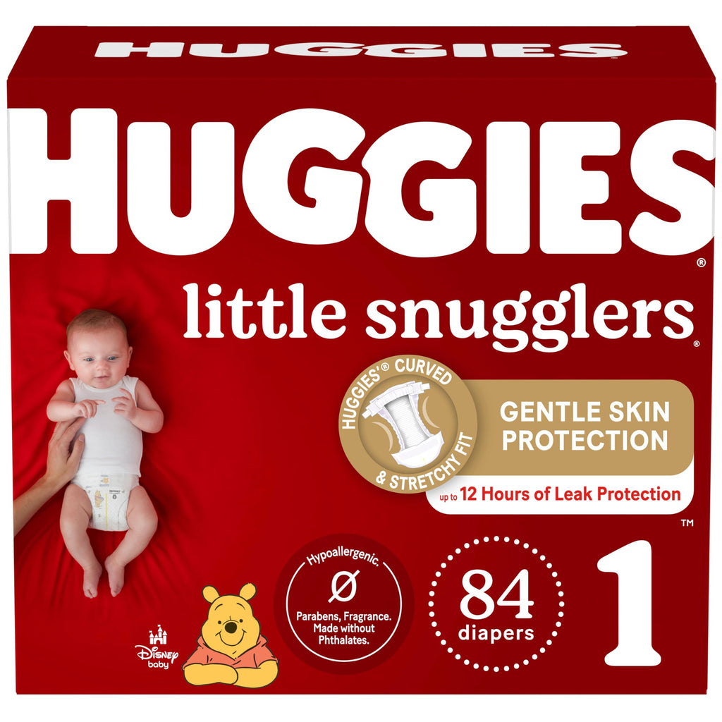 Huggies Size 1 Diapers, Little Snugglers Diapers, Size 1 (8-14 lbs), 198 Count (6 Packs of 33), Packaging May Vary