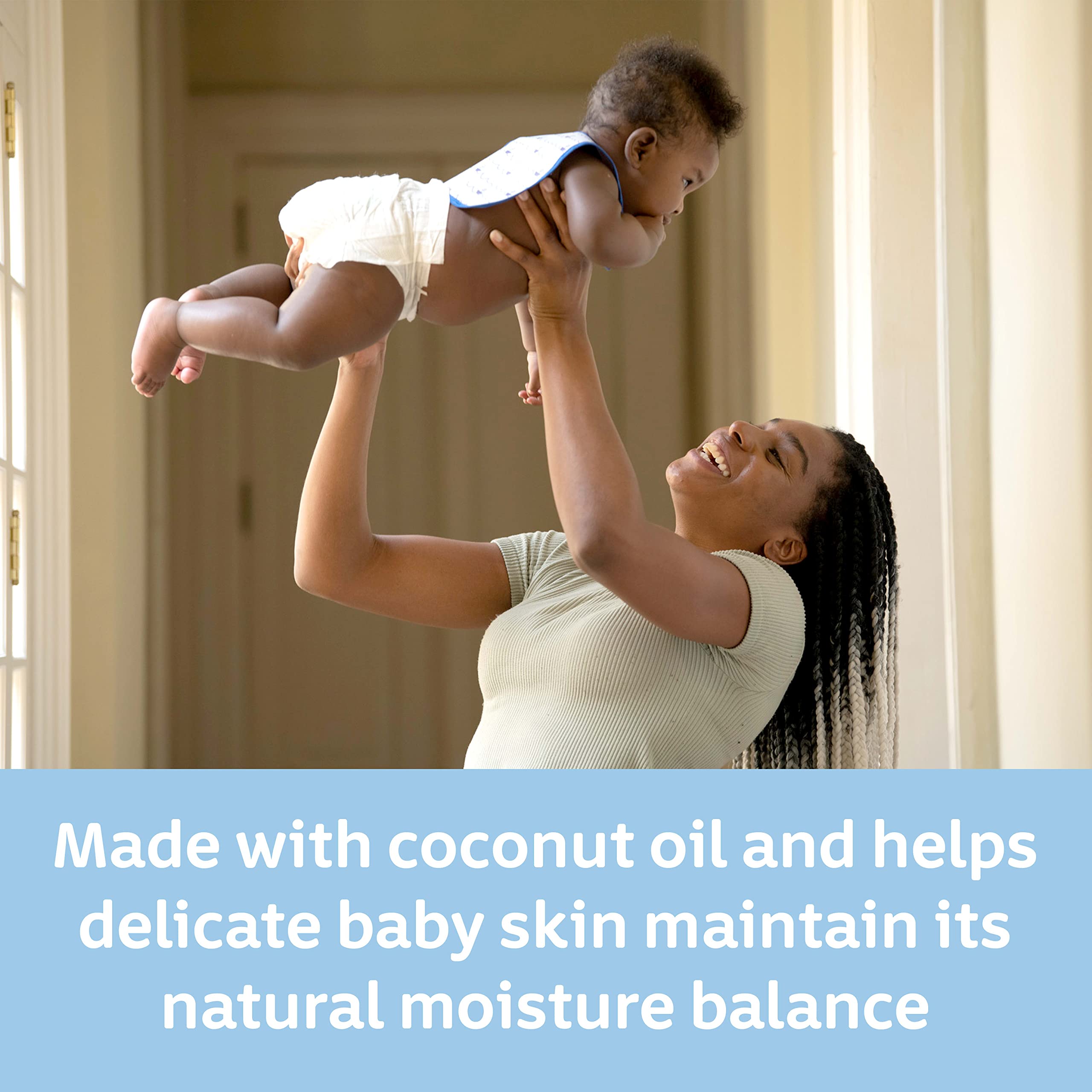 Johnson's Baby Lotion with Coconut Oil, Aloe Vera & Vitamin B5, 72 HR Hydration, Skin Moisturizer, Hypoallergenic, Safe for Newborn, Protects From Dryness &; Strengthens Skin, 27.1 fl. oz