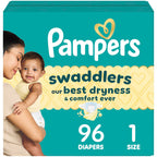 Pampers Swaddlers Diapers, Size 5 (20-37 lbs), 132 Count, Absorbent, Keeps Baby Dry and Comfortable, Skin Safe Disposable Baby Diaper (Packaging May Vary)
