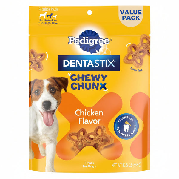 Pedigree Dentastix Chewy Chunx Small & Medium Dog Treats Chicken Flavor, 13.5 oz. Bag