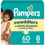 Pampers Swaddlers Diapers, Size 5 (20-37 lbs), 132 Count, Absorbent, Keeps Baby Dry and Comfortable, Skin Safe Disposable Baby Diaper (Packaging May Vary)