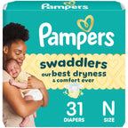 Pampers Swaddlers Diapers, Size 5 (20-37 lbs), 132 Count, Absorbent, Keeps Baby Dry and Comfortable, Skin Safe Disposable Baby Diaper (Packaging May Vary)