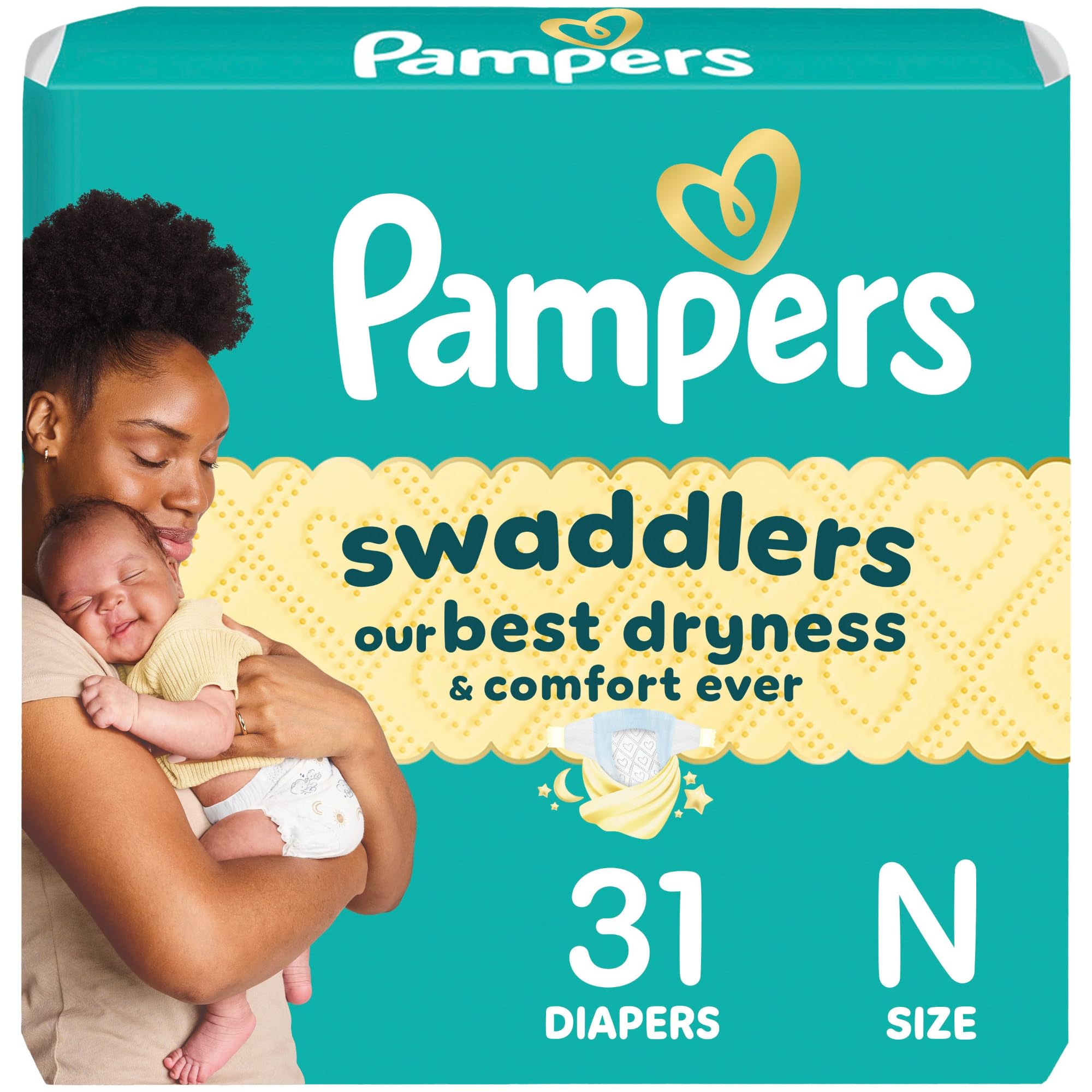 Pampers Swaddlers Diapers, Size 5 (20-37 lbs), 132 Count, Absorbent, Keeps Baby Dry and Comfortable, Skin Safe Disposable Baby Diaper (Packaging May Vary)