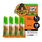 Gorilla Super Glue, Clear Glue, Four 3 Gram Tubes (Pack of 1) - All Purpose and Fast Setting for Projects and Repairs