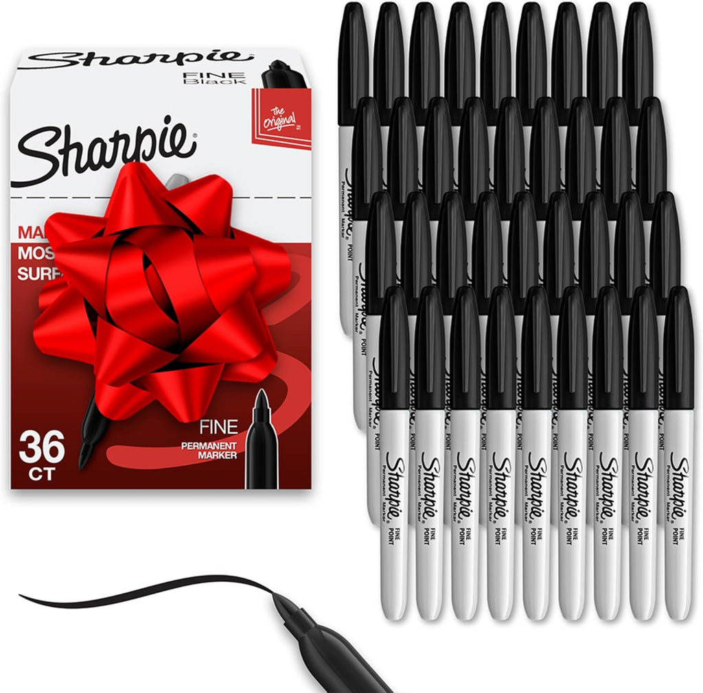 Sharpie Permanent Markers, Fine Point, Black, 40 Count - Quick Drying, Bulk Set for Classroom, Poster Boards, Office, Home, Teacher Supplies