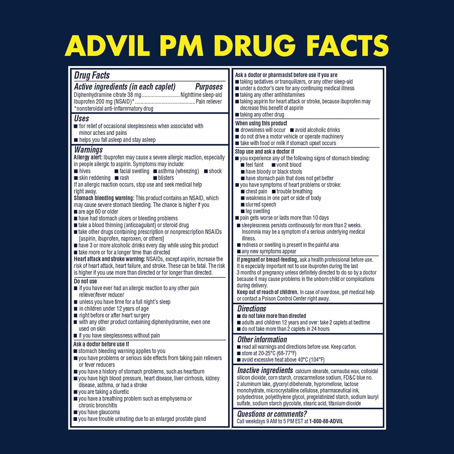 Advil Pain Reliever and Fever Reducer, Ibuprofen 200mg for Pain Relief - 300 Count, Advil PM Pain Reliever and Nighttime Sleep Aid, Ibuprofen for Pain Relief and Diphenhydramine Citrate - 2 Count