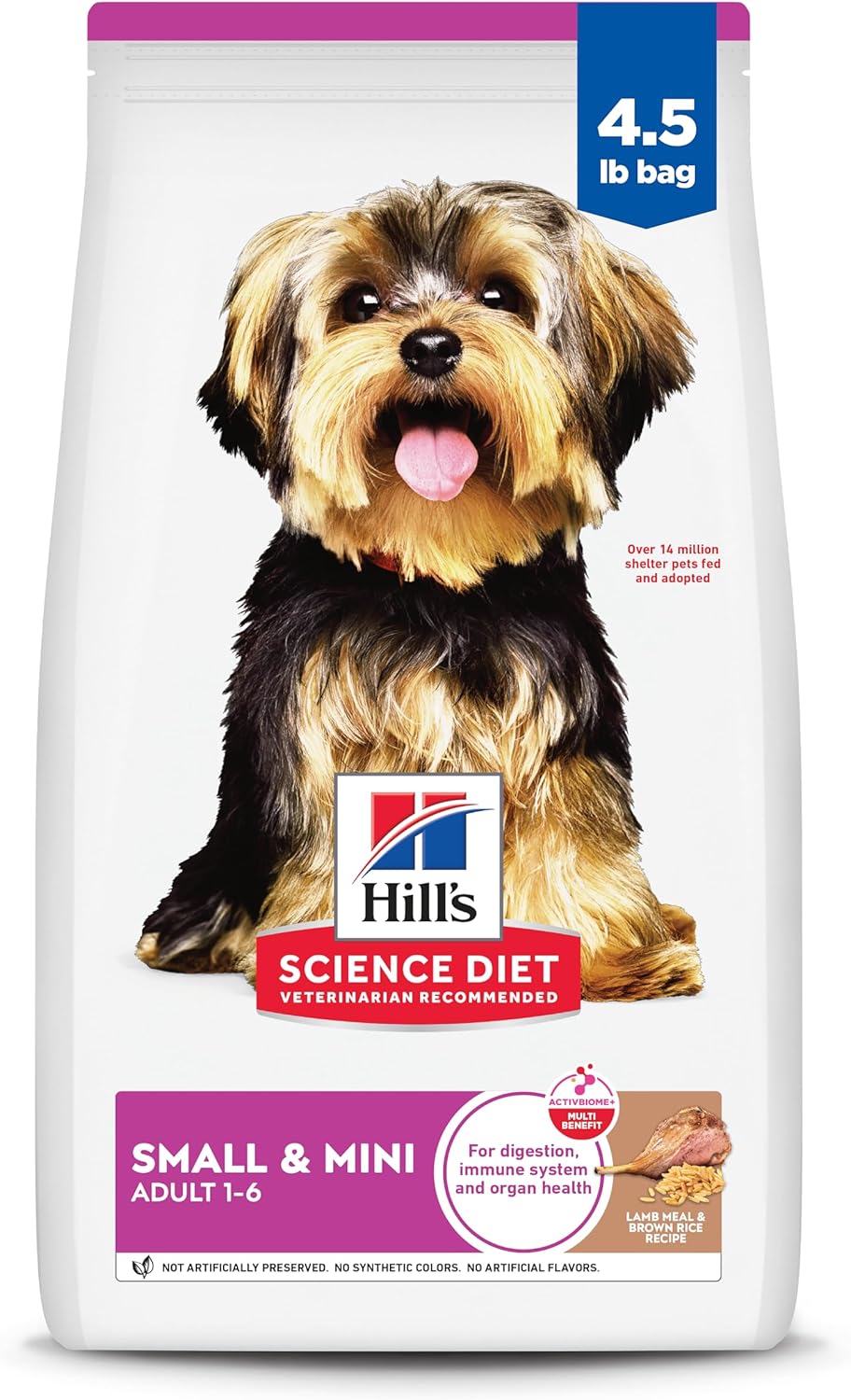 Hill's Science Diet Small & Mini, Adult 1-6, Small & Mini Breeds Premium Nutrition, Dry Dog Food, Chicken & Brown Rice, 4.5 lb Bag