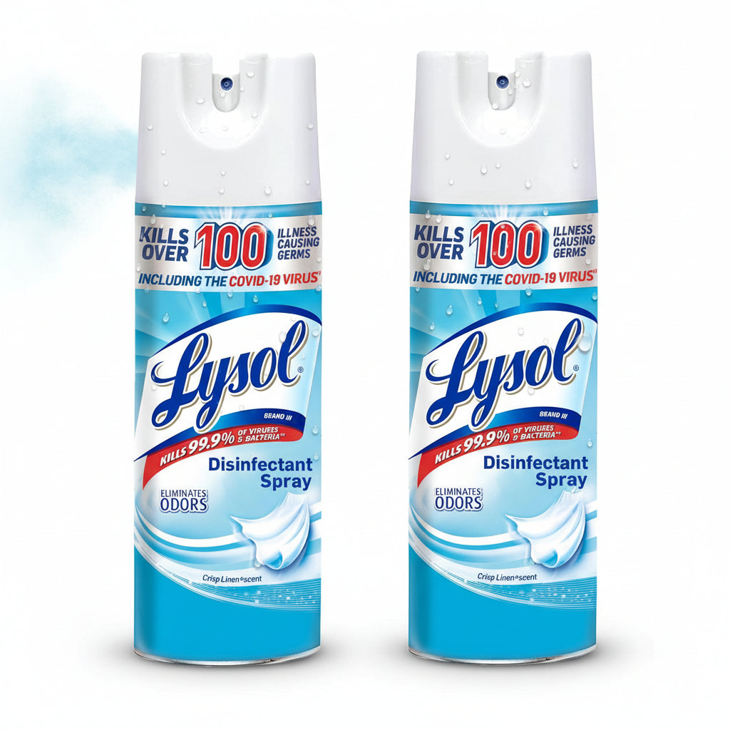 Lysol Disinfectant Spray, Sanitizing and Antibacterial Spray, For Disinfecting and Deodorizing, Crisp Linen, 12.5 Fl Oz (Pack of 2)