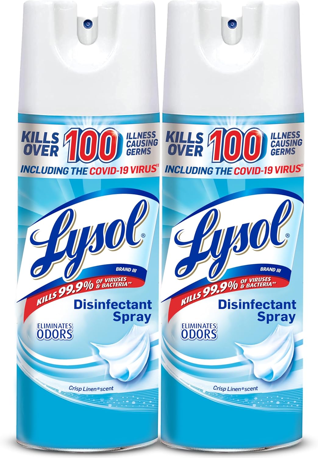 Lysol Disinfectant Spray, Sanitizing and Antibacterial Spray, For Disinfecting and Deodorizing, Crisp Linen, 12.5 Fl Oz (Pack of 2)