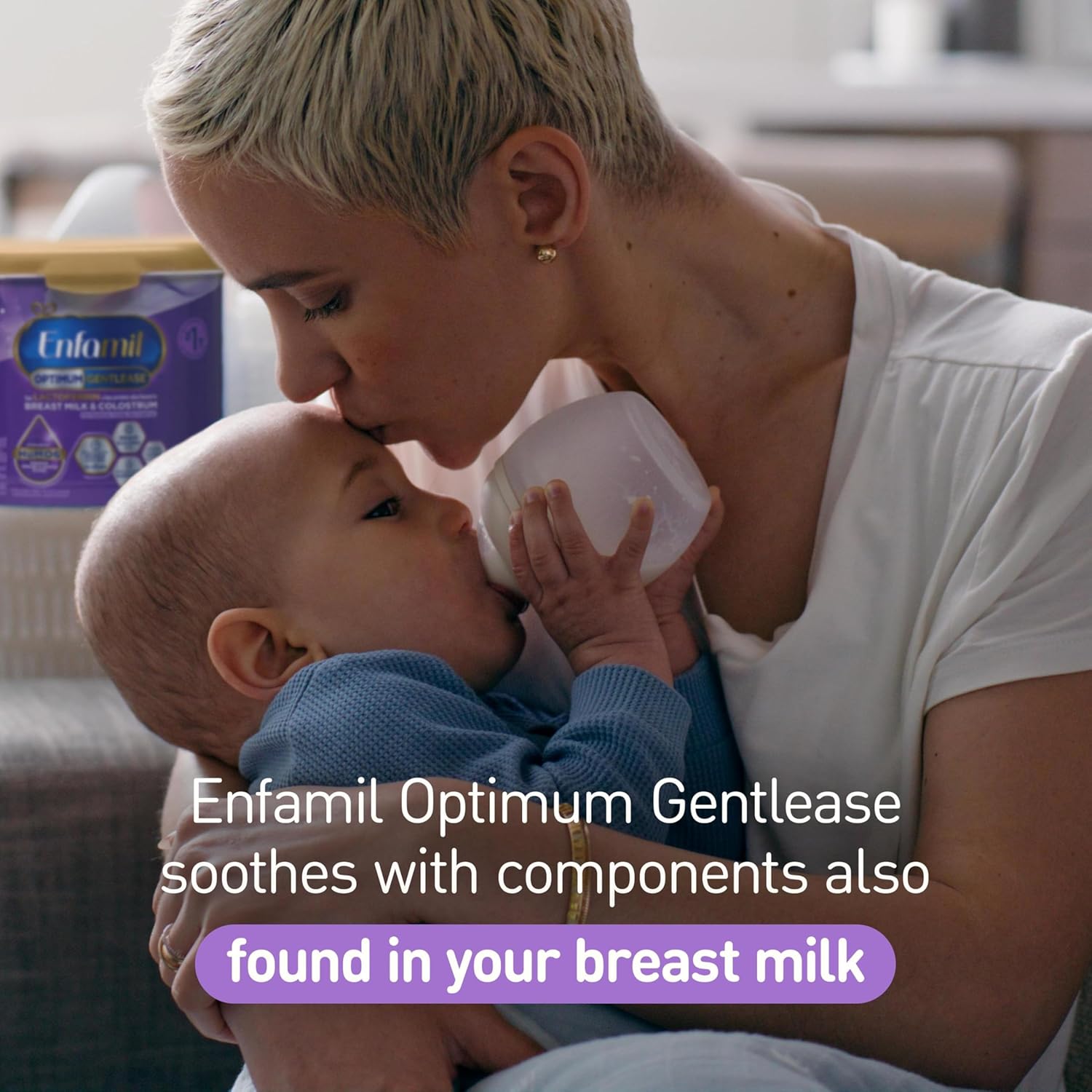 Enfamil Optimum Gentlease Baby Formula, Our Closest Formula to Breast Milk For Fussiness, Crying, Gas & Spit-up, Immune-Supporting Lactoferrin also found in Breast Milk, 19.5 Oz