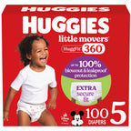 Huggies Size 6 Baby Diapers, Little Movers HuggFit 360° Baby Diapers with 360° Waistband, Size 6 (35+ lbs), 104 Count (2 Packs of 52), Packaging May Vary
