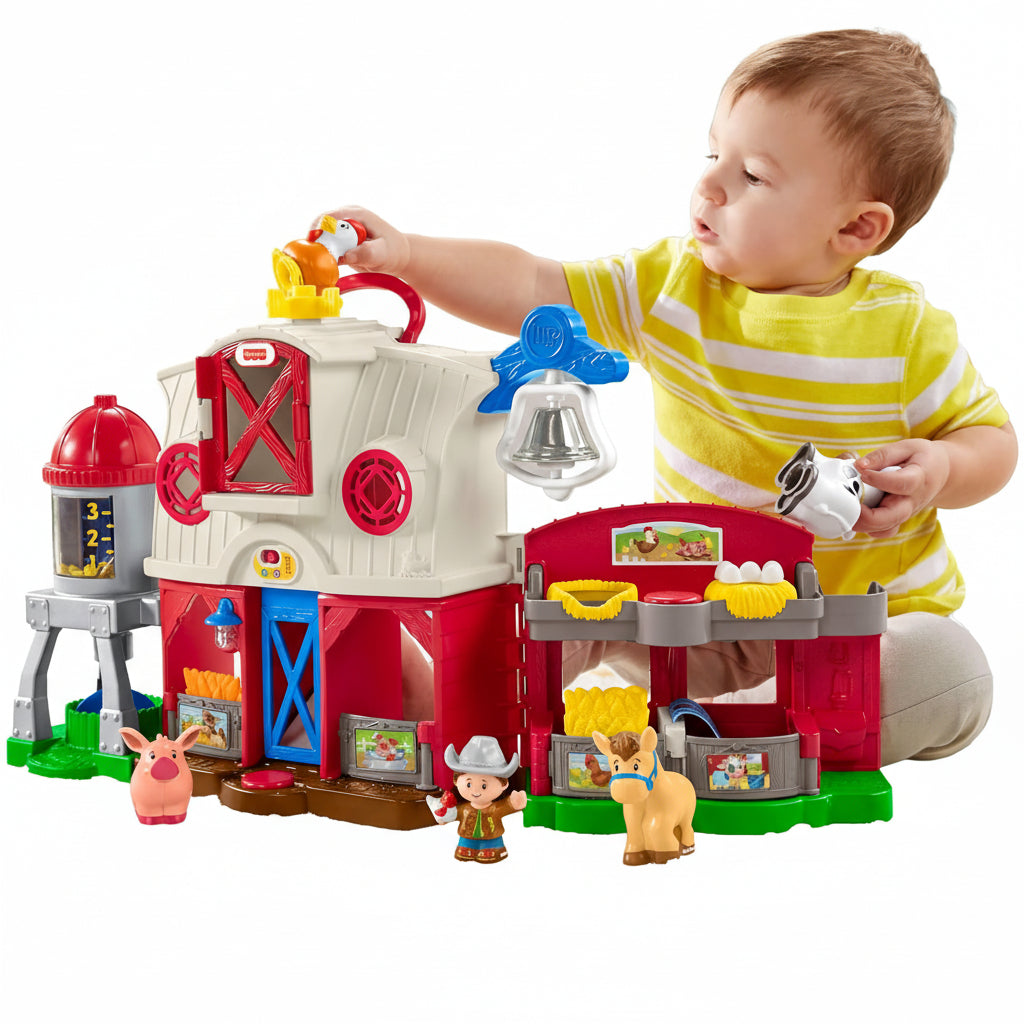 Fisher-Price Little People Toddler Learning Toy Caring for Animals Farm Playset with Smart Stages for Pretend Play Kids Ages 1+ years (Amazon Exclusive)