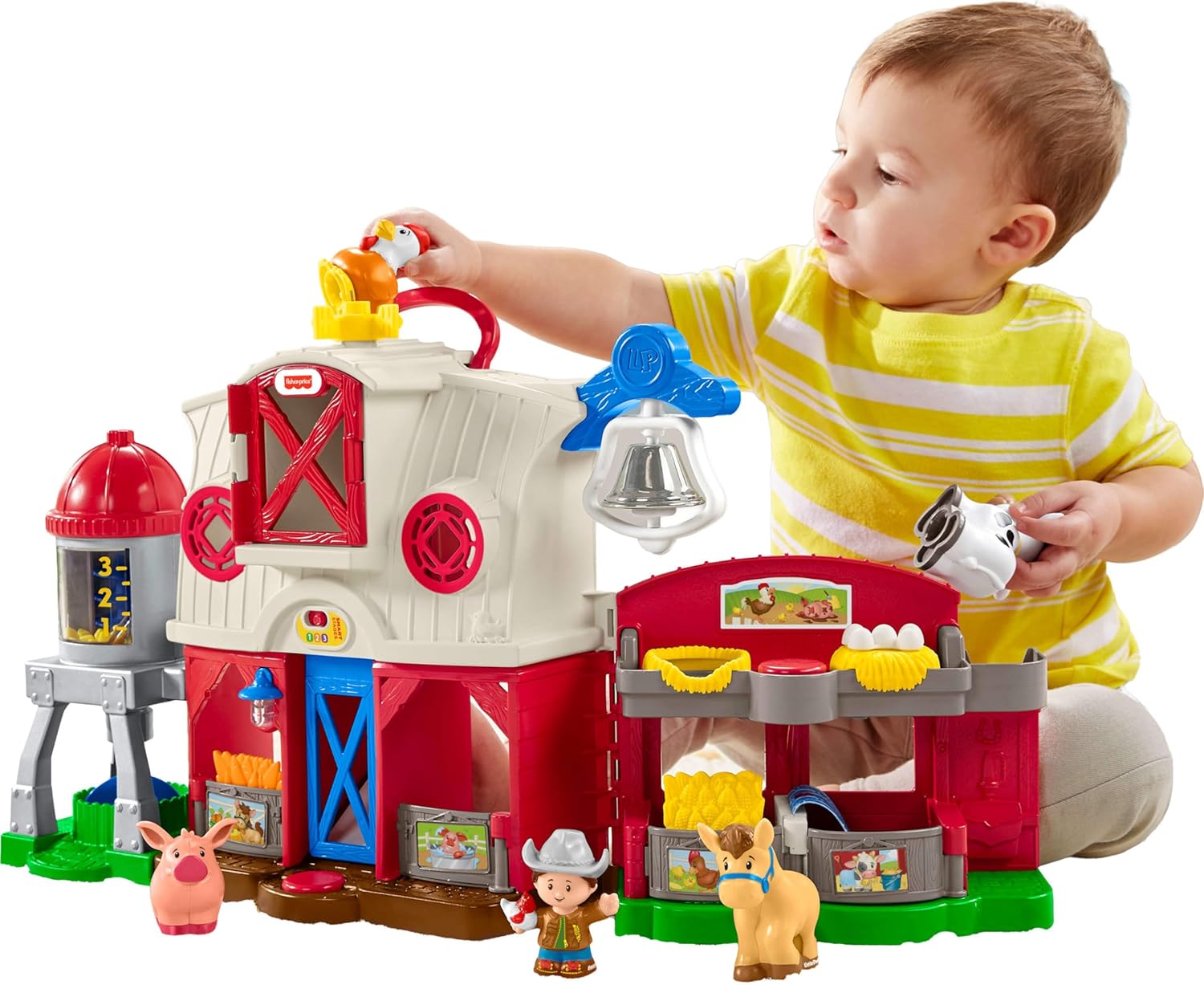 Fisher-Price Little People Toddler Learning Toy Caring for Animals Farm Playset with Smart Stages for Pretend Play Kids Ages 1+ years (Amazon Exclusive)