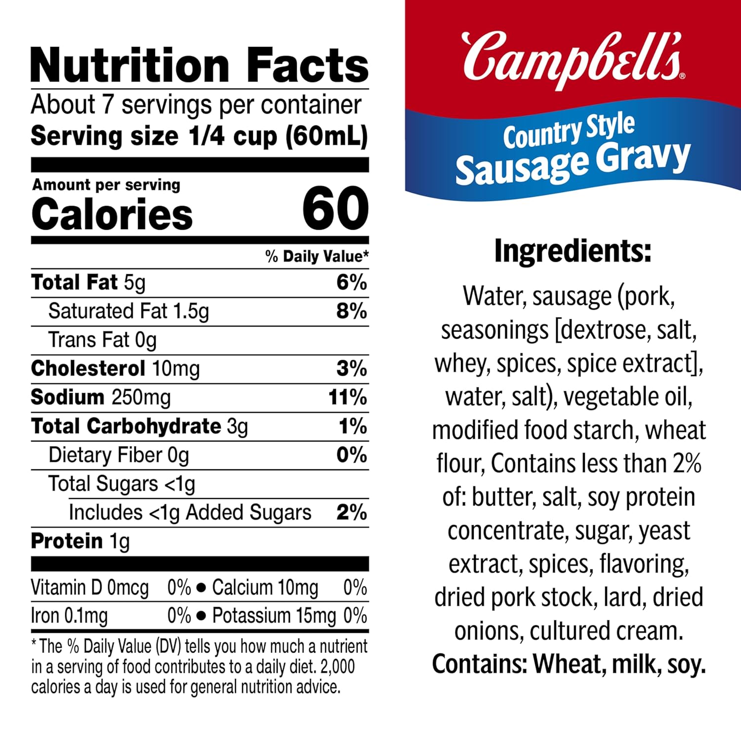 Campbell's Country Style Sausage Gravy, 13.8 Oz Can