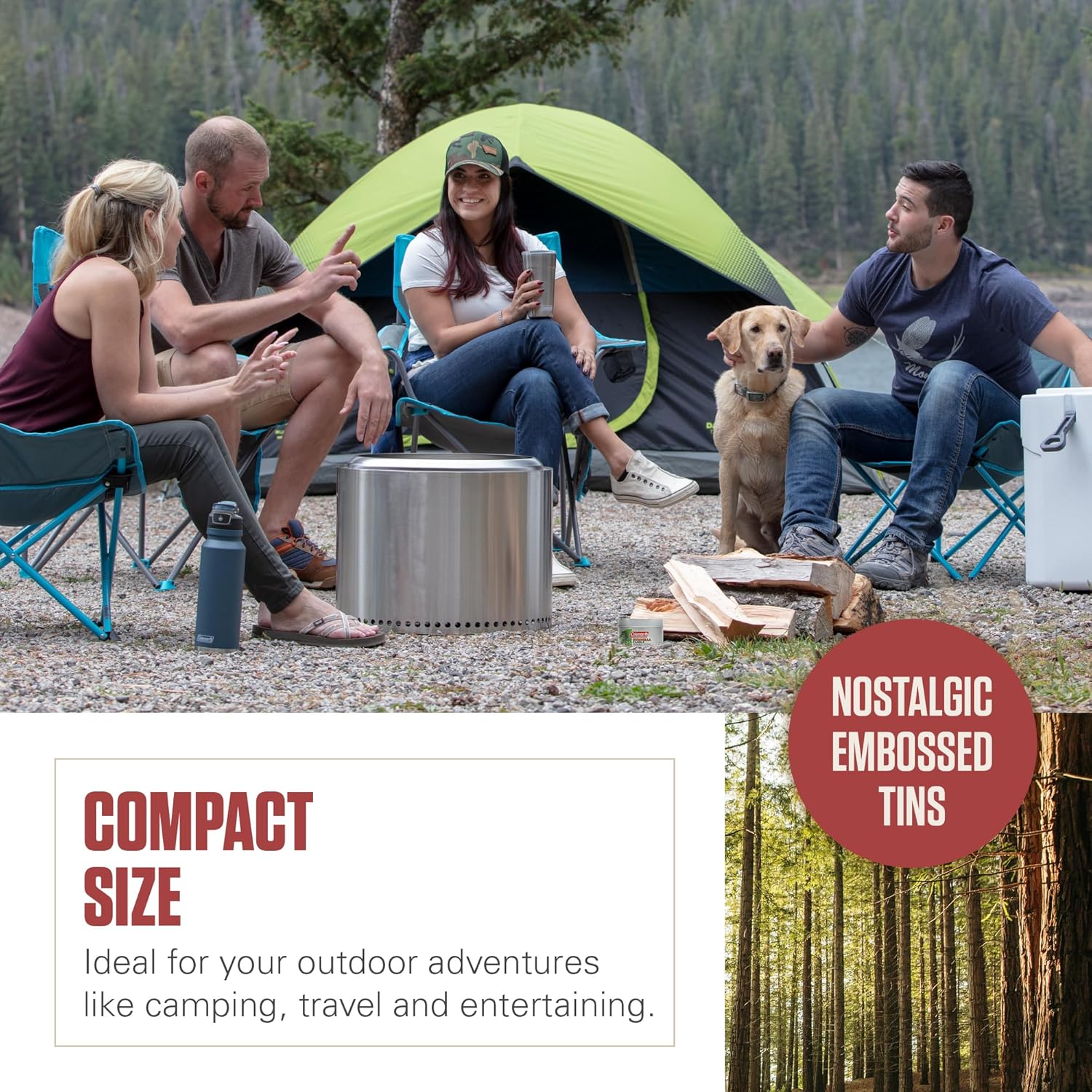 Coleman Pine Scent Citronella Candle with Wooden Crackle Wick - 6 oz