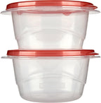 Rubbermaid TakeAlongs Small Bowl Food Storage Containers, 3.2 Cup, Tint Chili, 2 Count
