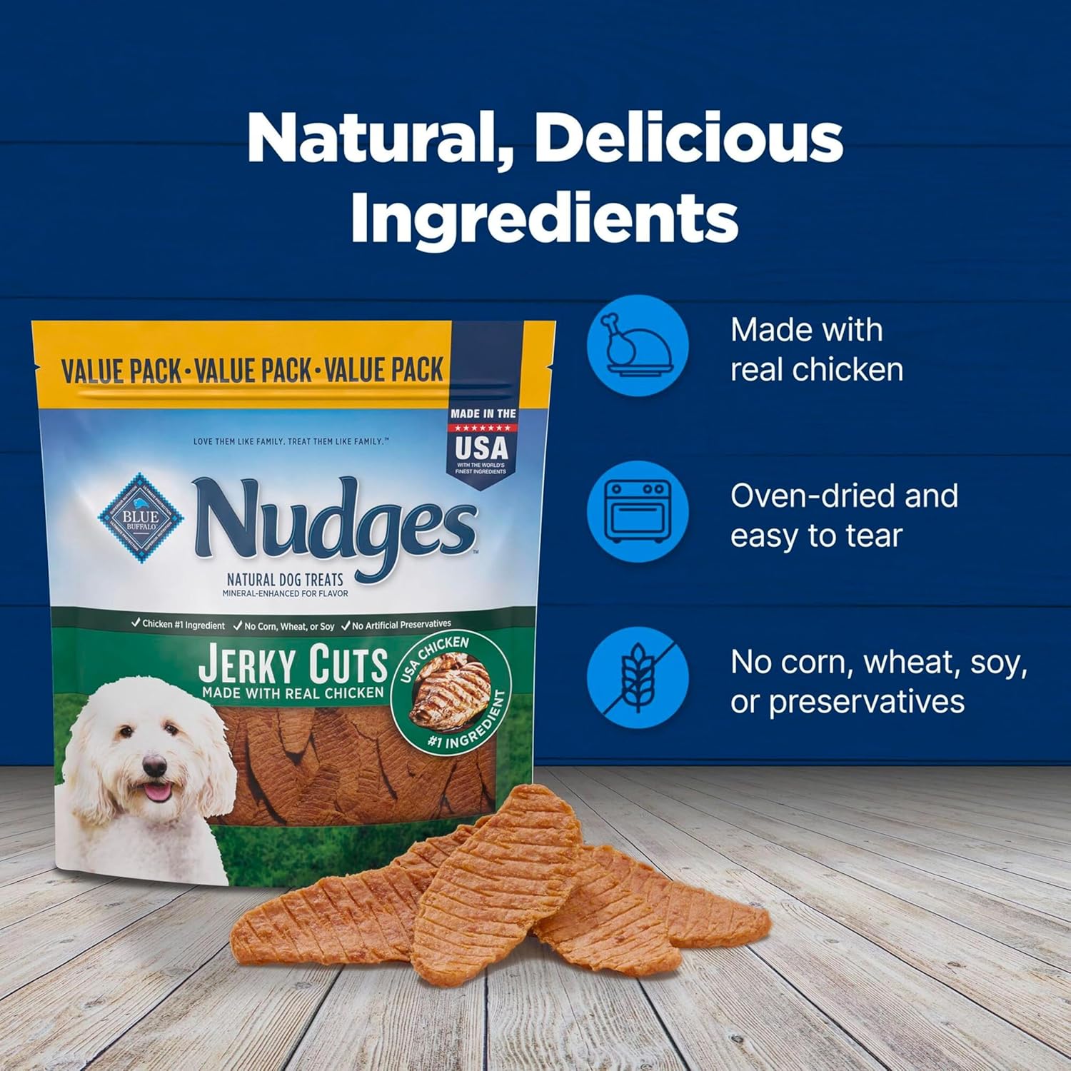 Blue Buffalo Nudges Jerky Cuts Natural Dog Treats Chicken
