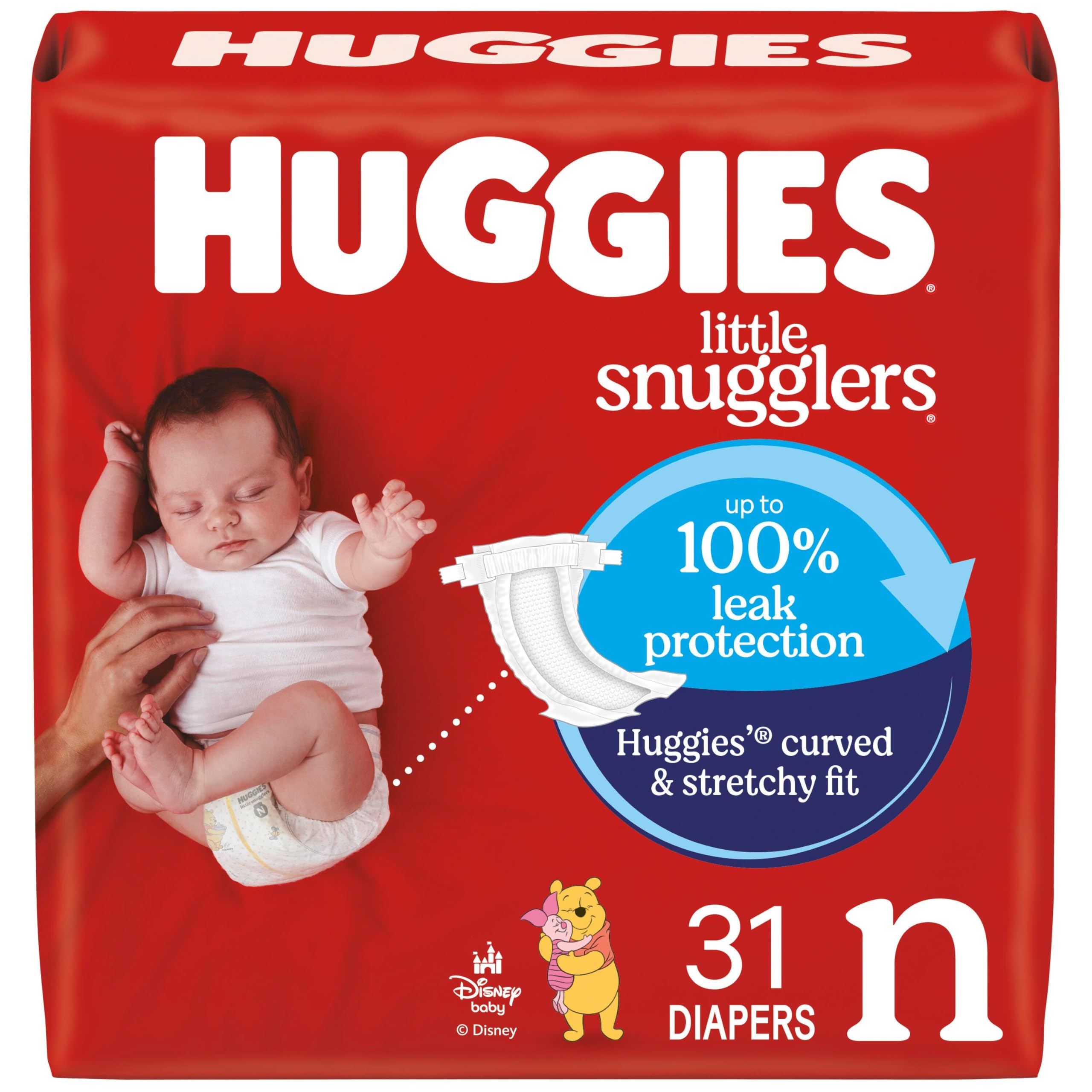 Huggies Size 1 Diapers, Little Snugglers Diapers, Size 1 (8-14 lbs), 198 Count (6 Packs of 33), Packaging May Vary