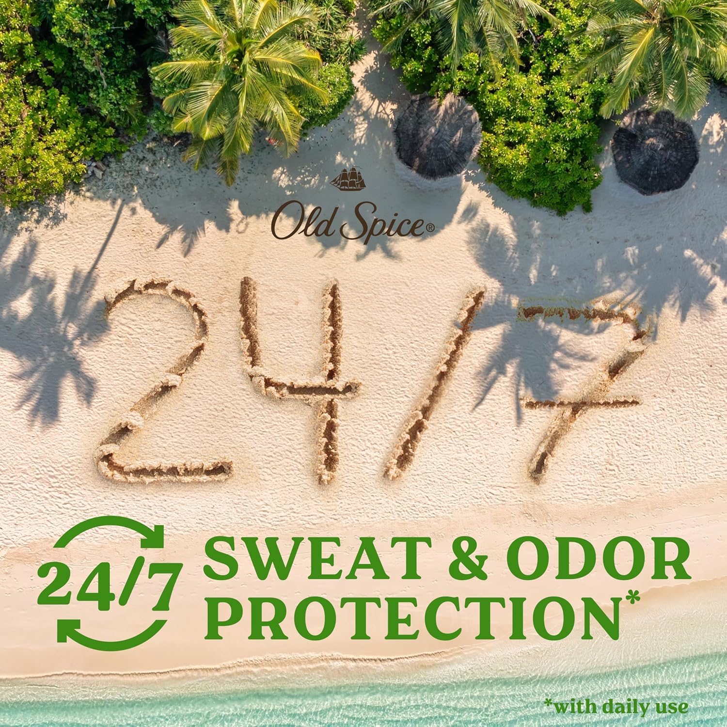 Old Spice Dry Feel Antiperspirant Deodorant for Men, 24/7 Freshness, 24/7 Sweat & Odor Protection, Gentle on Skin with Skin Conditioners, Fiji with Palm Tree + Coconut Scent, 2.6 oz (Pack of 3)