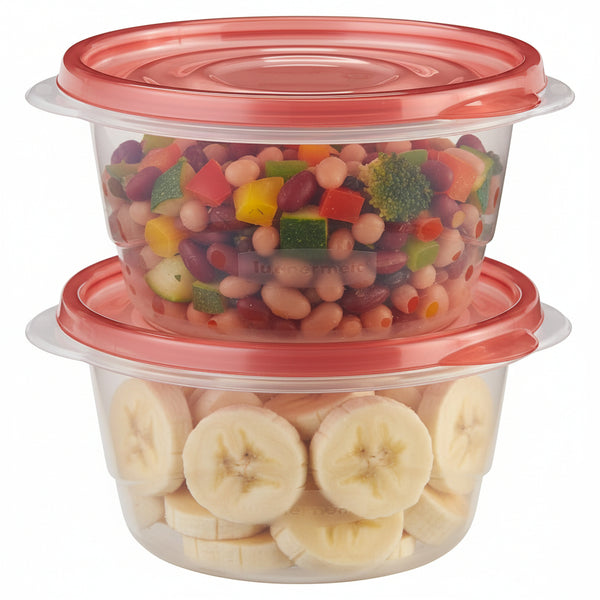 Rubbermaid TakeAlongs Small Bowl Food Storage Containers, 3.2 Cup, Tint Chili, 2 Count