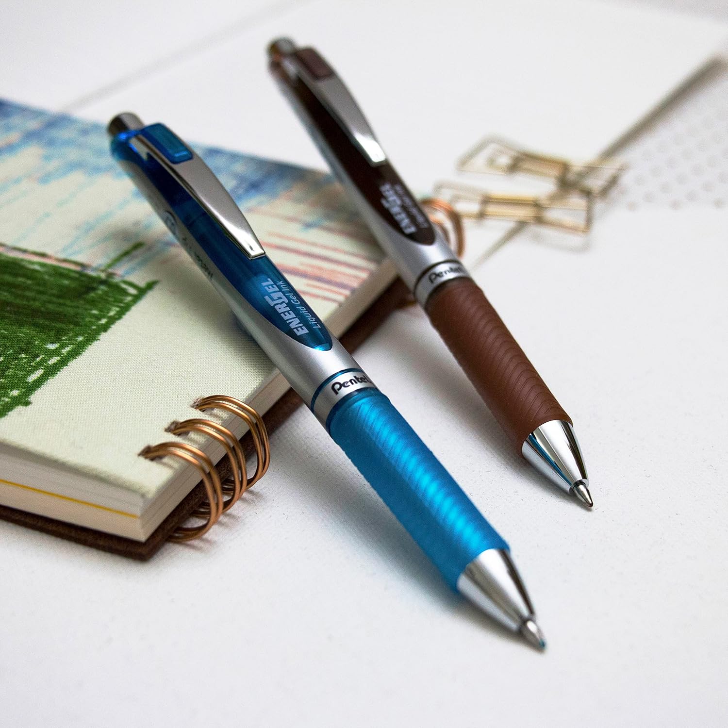 Pentel EnerGel RTX Retractable Liquid Gel Pens, (0.7mm), Assorted Colors, Ultimate Writing Pens, Best Writing Pens for Office, School and Journaling, Pack of 12