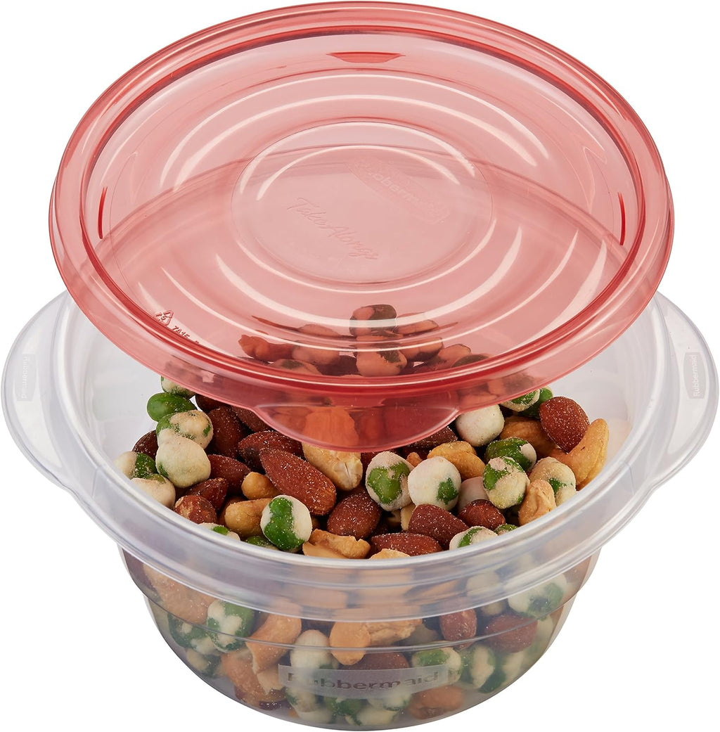 Rubbermaid TakeAlongs Small Bowl Food Storage Containers, 3.2 Cup, Tint Chili, 2 Count