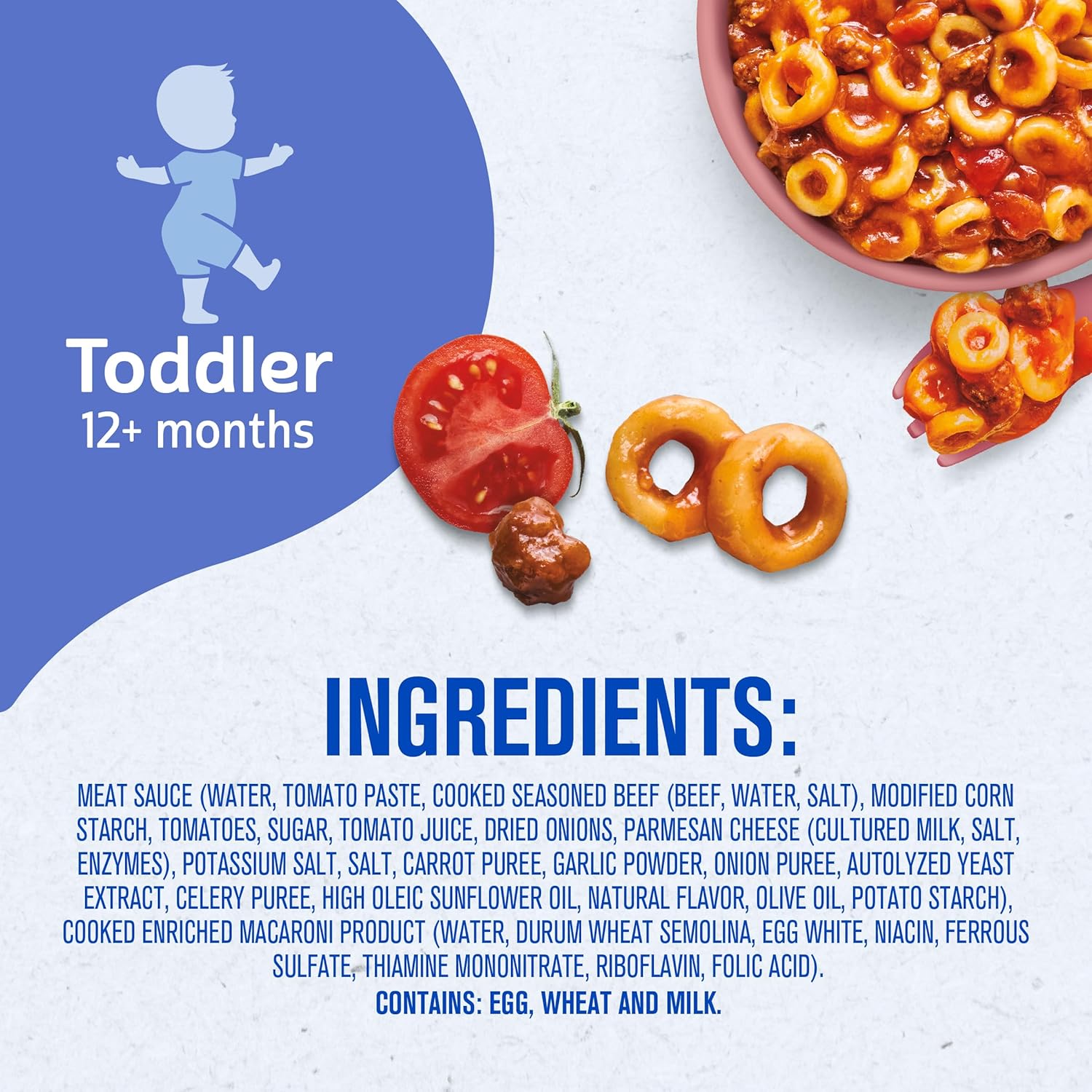 Gerber Toddler Food, Spaghetti Rings in Meat Sauce, Mealtime for Toddler, 6PK