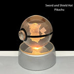 Pokemon 5CM Crystal Ball Toy 3D LED Colorful Night Light Pikachu Charizard Gengar