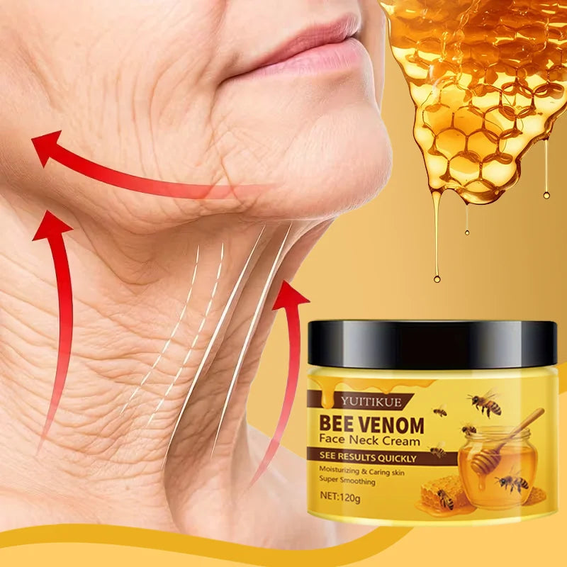 YUITIKUE Bee Venom Face Neck Cream 120g - Quick Results, Moisturizing & Smoothing, Firms
