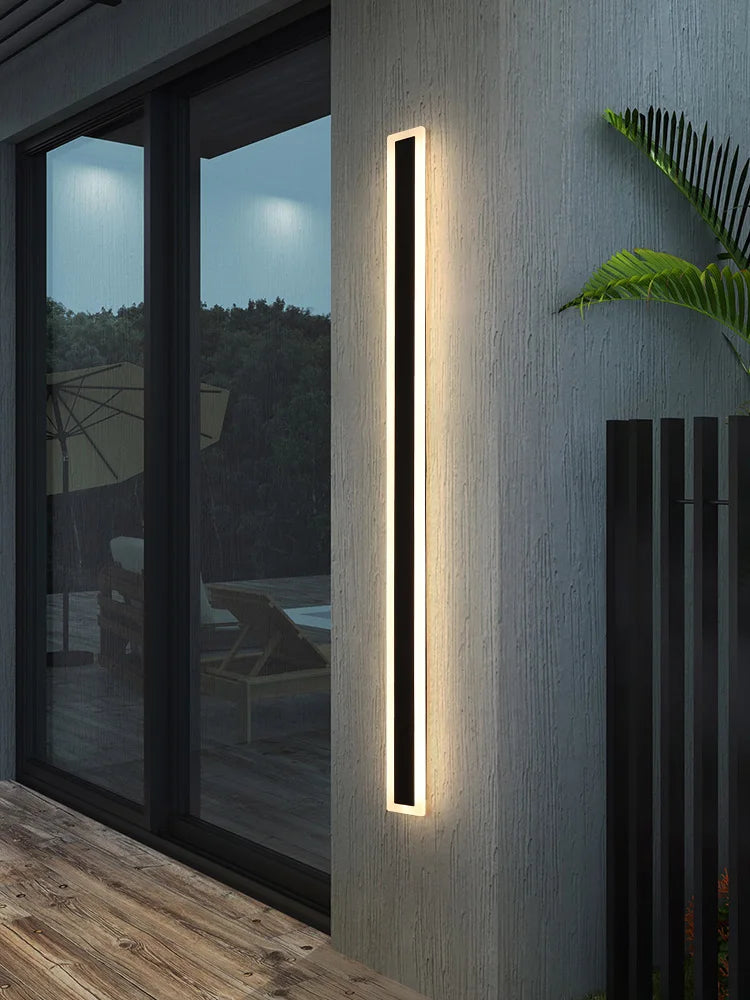 Modern Waterproof outdoor Long Strip LED wall lamps IP65 Aluminum Wall Light Garden porch Sconce