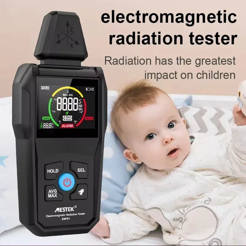Mestek EMF Meter Geiger Detector Electromagnetic Radiation Detector Dosimeter Electric Magnetic