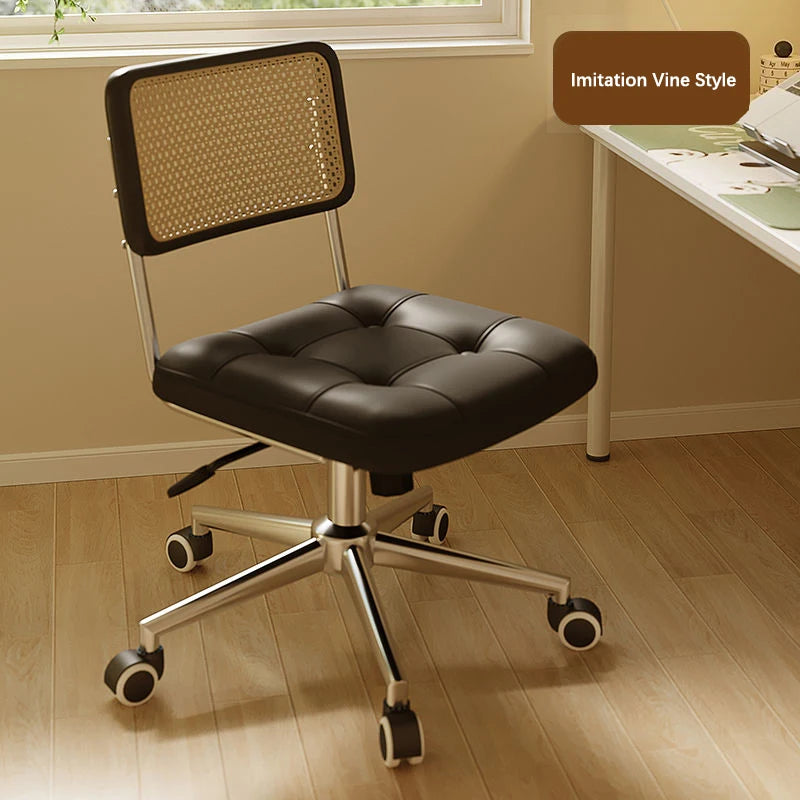 Office Chair Retro Computer Chair Simple Study Desk Armchair Swivel Backrest Lift Chair