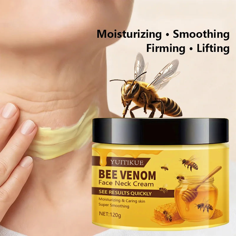 YUITIKUE Bee Venom Face Neck Cream 120g - Quick Results, Moisturizing & Smoothing, Firms