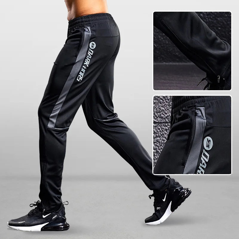 Men Sport Pants Running Pants With Zipper Pockets Soccer Training Jogging Sports Trousers Fitness