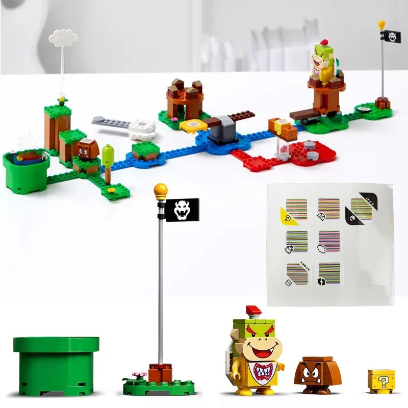 Super Bros. Game Series MOC Scan Code Building Blocks Adventures with Marioed Starter Course Sets
