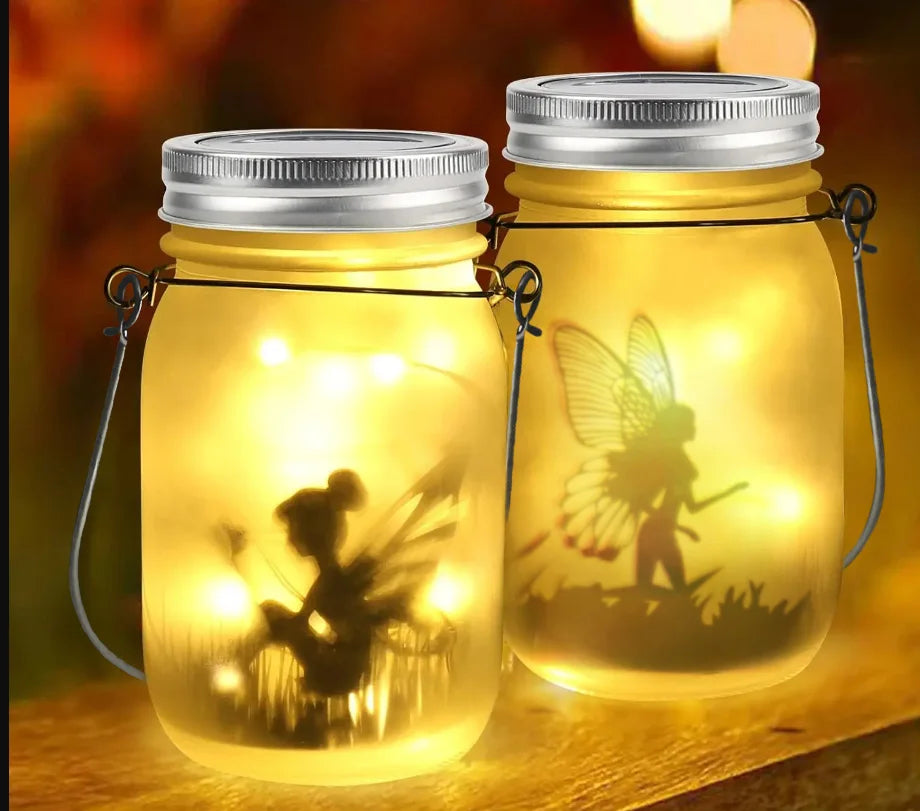 Solar Elf Can, Outdoor Mason Can Light, Waterproof IP65, Can Be Hanging/Standing, Suitable for Balcony